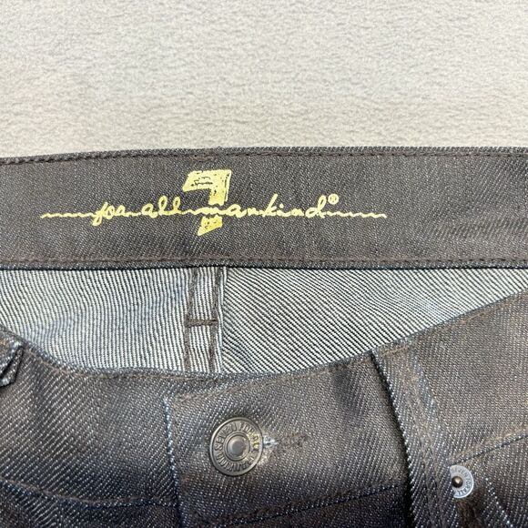 7 For All Mankind Womens Jeans Size 28 Straight Stretch Rhinestone Pockets - Picture 9 of 10